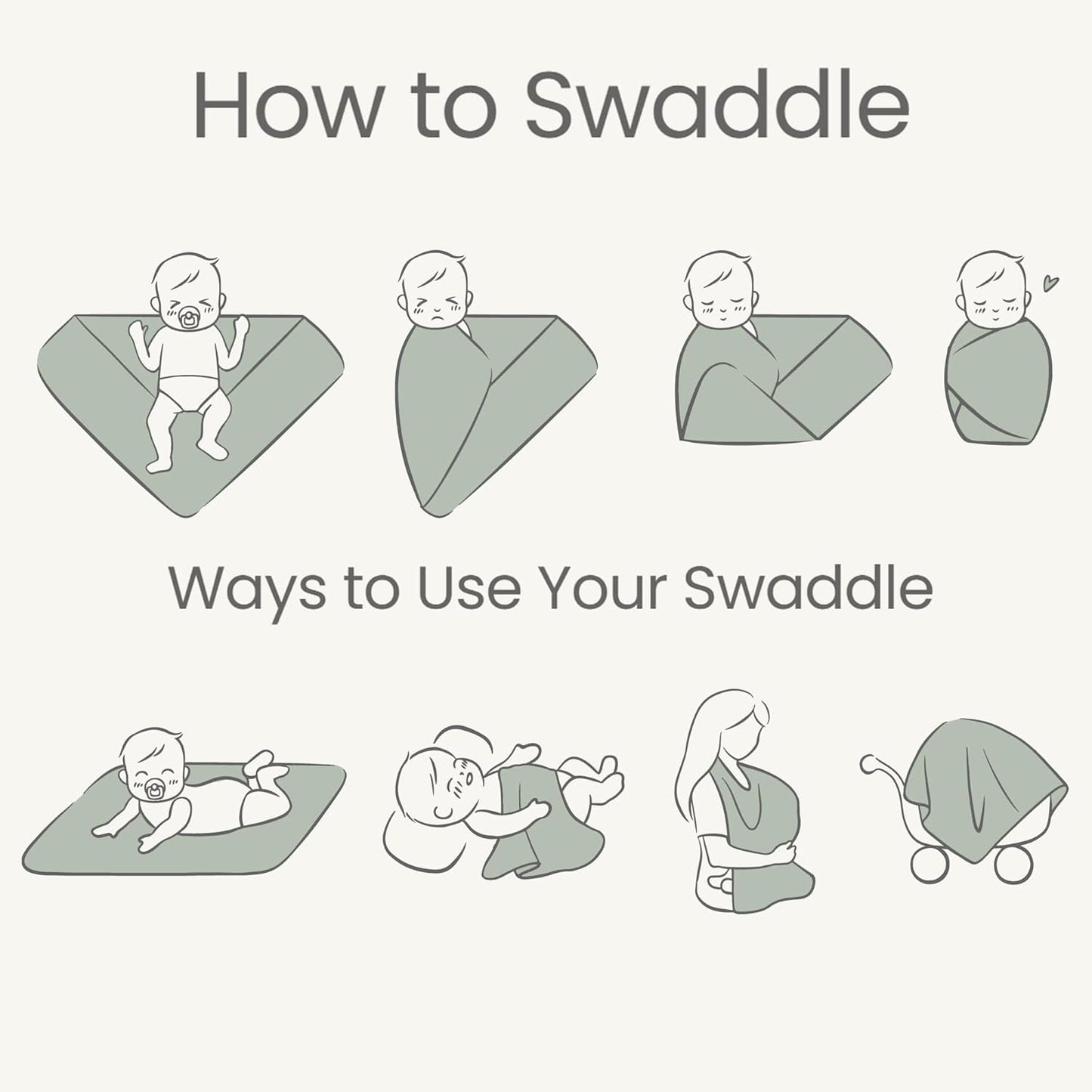 Konssy Baby Girl Newborn Receiving Blanket with Matching Headband and Beanie Set Baby Swaddle Nursery Swaddle Wrap