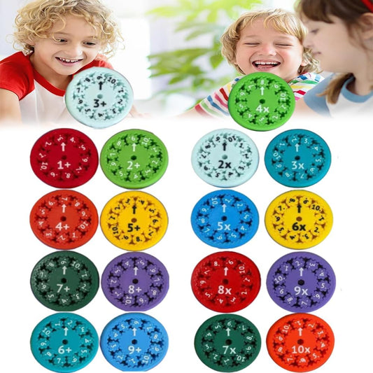 Math Fidget Spinners, Math Fact Fidget Spinner Toys, Counting and Early Education Toy for Kids，Math Games, Fidgeters Who are Learning Math (18pcs)