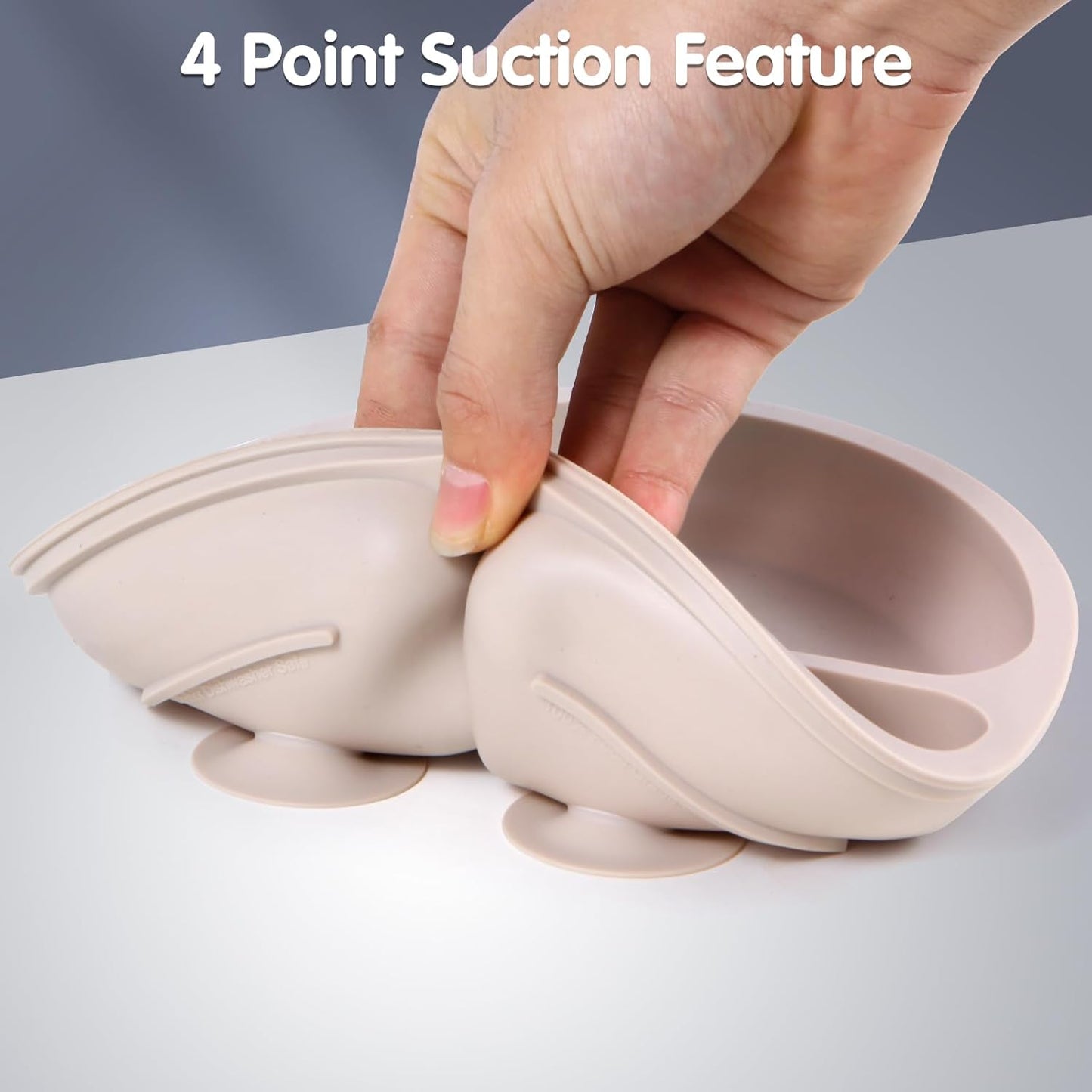 Toddler Plates, 3 Pack Divided Suction Plates for Baby, Food Grade Silicone Baby Plates, BPA Free, Non-slip, Baby Led Weaning Supplies, Microwave & Dishwasher Safe