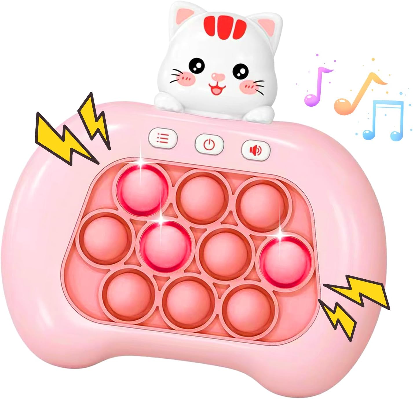 Fast Push Game,Sensory Toys Pop Game Machine,Handheld Fidget Console for Kids Adults, Birthday Gifts for Boys Girls-Pink cat