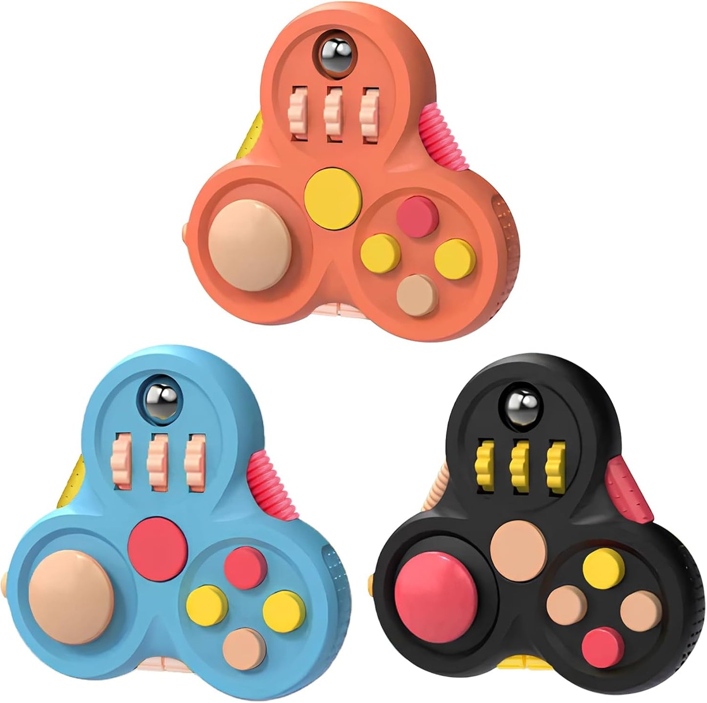 Fidget Toys Adults,3Pcs Fidget Pad Fidgets,Autism Figette Cubes,Cool Fidget Clicker Controller Desk Toys,Anxiety Relief Stress ADHD Toys,Sensory Fidget Cubes Gifts for Kids Teens Boys(A)