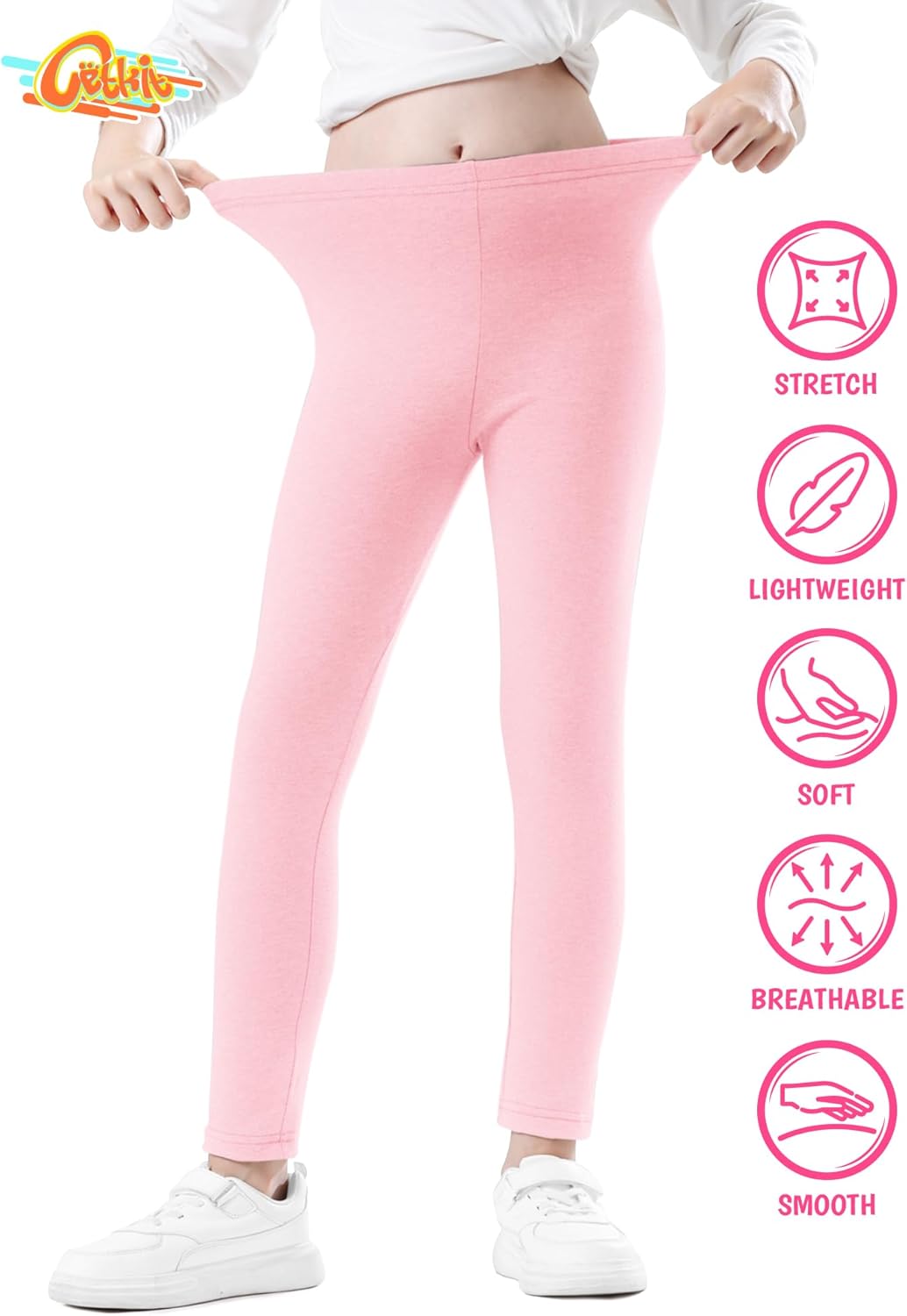 Girls Leggings Cotton Leggings for Toddler Footless Girls Pants Stretchy Baby Girl's Pants Infant Basic Leggings Size 6M -14Y