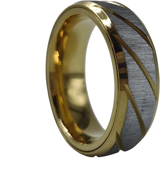 EDC Fidget Slider Fidget Toy Adult Stress Relief Metal Ratchet Ring Jewelry ADHD Recreational Fidget Toy Tactile Coin (Golden, 8)