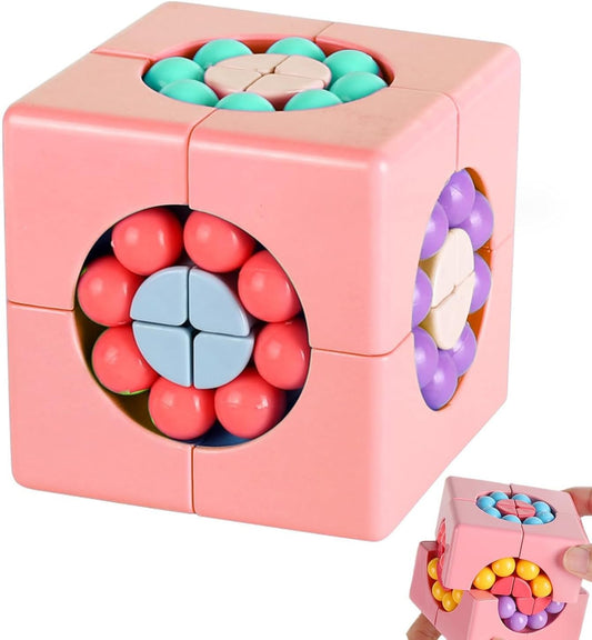 YUDANSI Magic Bean Puzzle Toy, Rotating Cube Magic Bean Educational Puzzle, Magic Ball Brain Teaser STEM Game, Prize or Gift for Kids Boy Girl Age 3+, Teens and Adult for Birthday New Year
