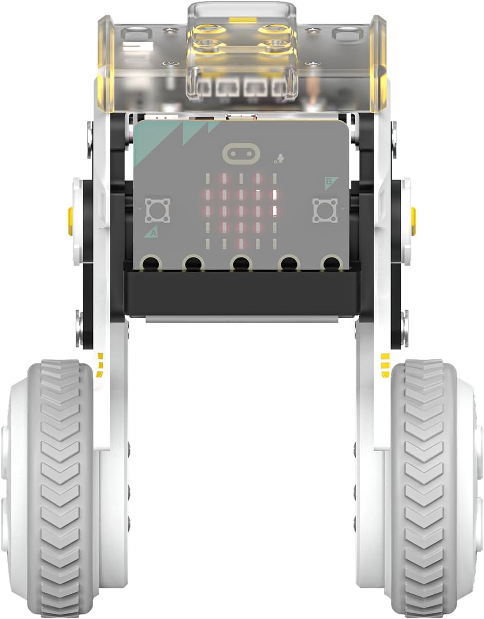 ELECFREAKS Micro:bit XGO Rider Kit Makecode Programing Two-Wheeled Robot,Self-Balancing Car Bionic Built-in IMU and Brushless Motor All-Metal Servo,Opens Underlying Python Protocol(Without microbit)