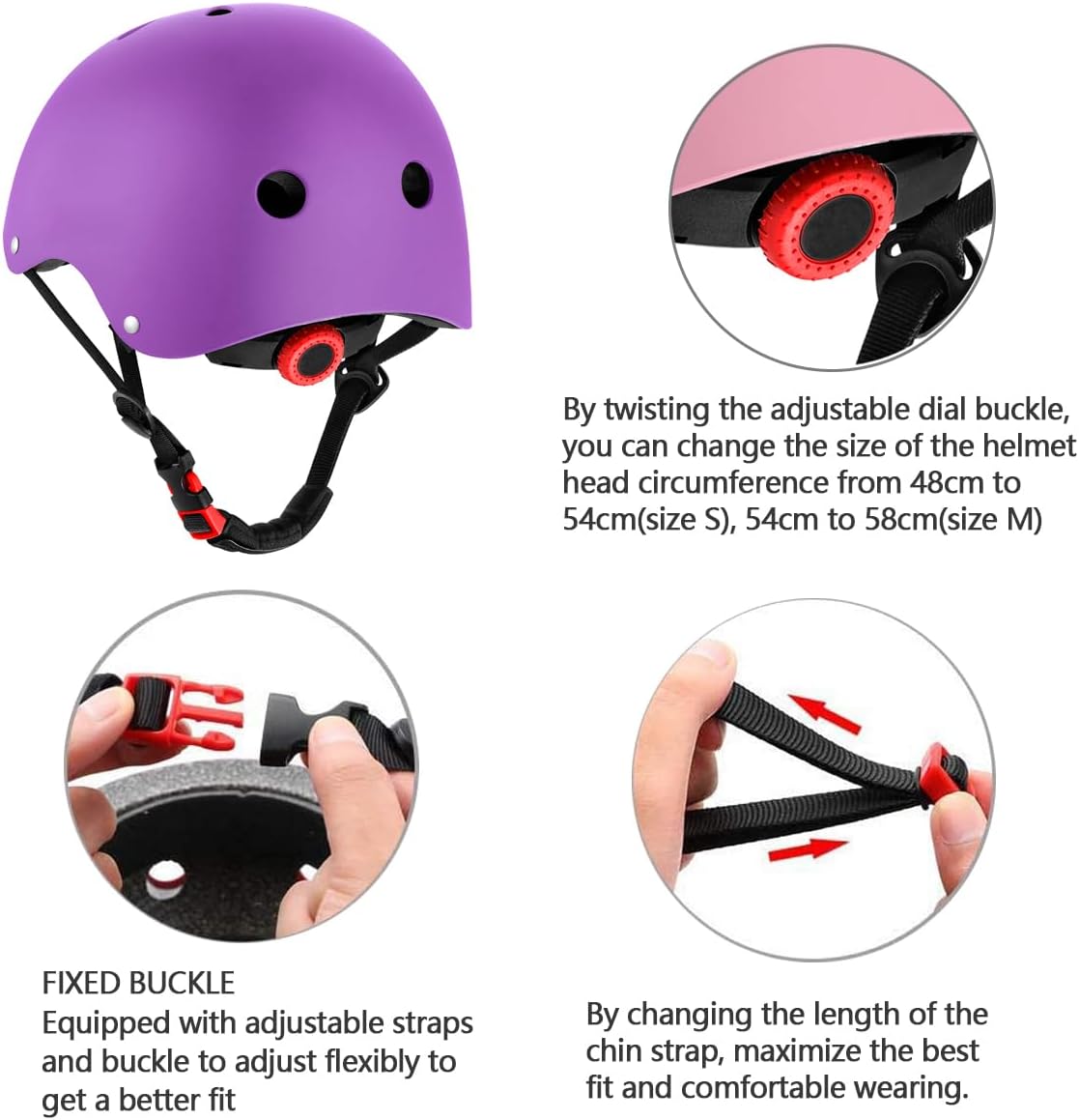 Kids Bike Helmet for Ages 2-14, Adjustable Safety Toddler Helmet with Protective Gear Set, Skateboard Scooter Helmets with Knee Elbow Pads Wrist Guards