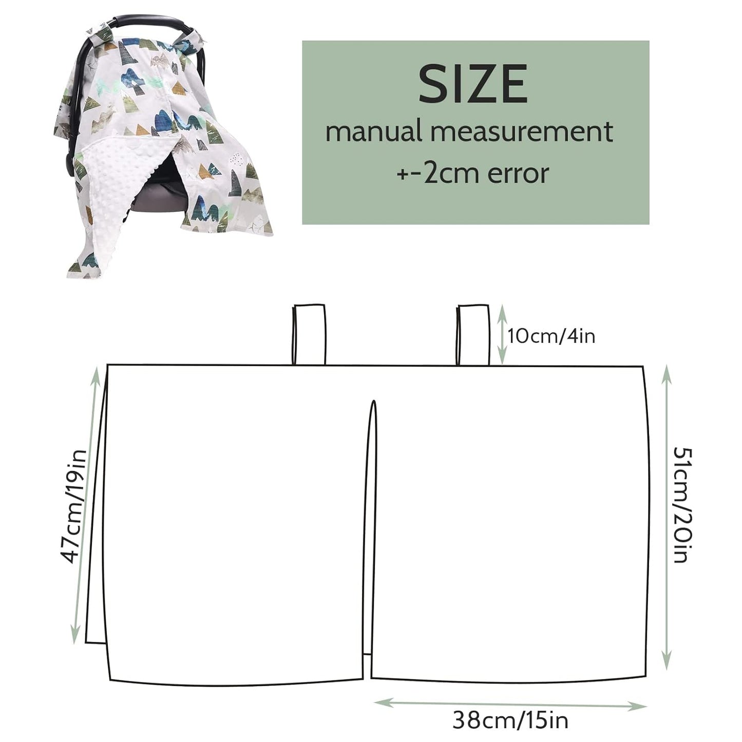 TANOFAR Car Seat Cover Baby, Carseat Covers Baby Boy Girl, Peekaboo Opening Infant Car Seat Cover for Winter, Warm & Cozy, Adventure Mountain