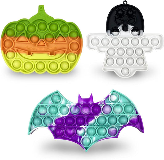 Jofan 3 Pack Halloween Fidget Sensory Pop Toys Packs for Kids Girls Boys Halloween Party Favors Halloween Treat Bags Gifts Stress Relief