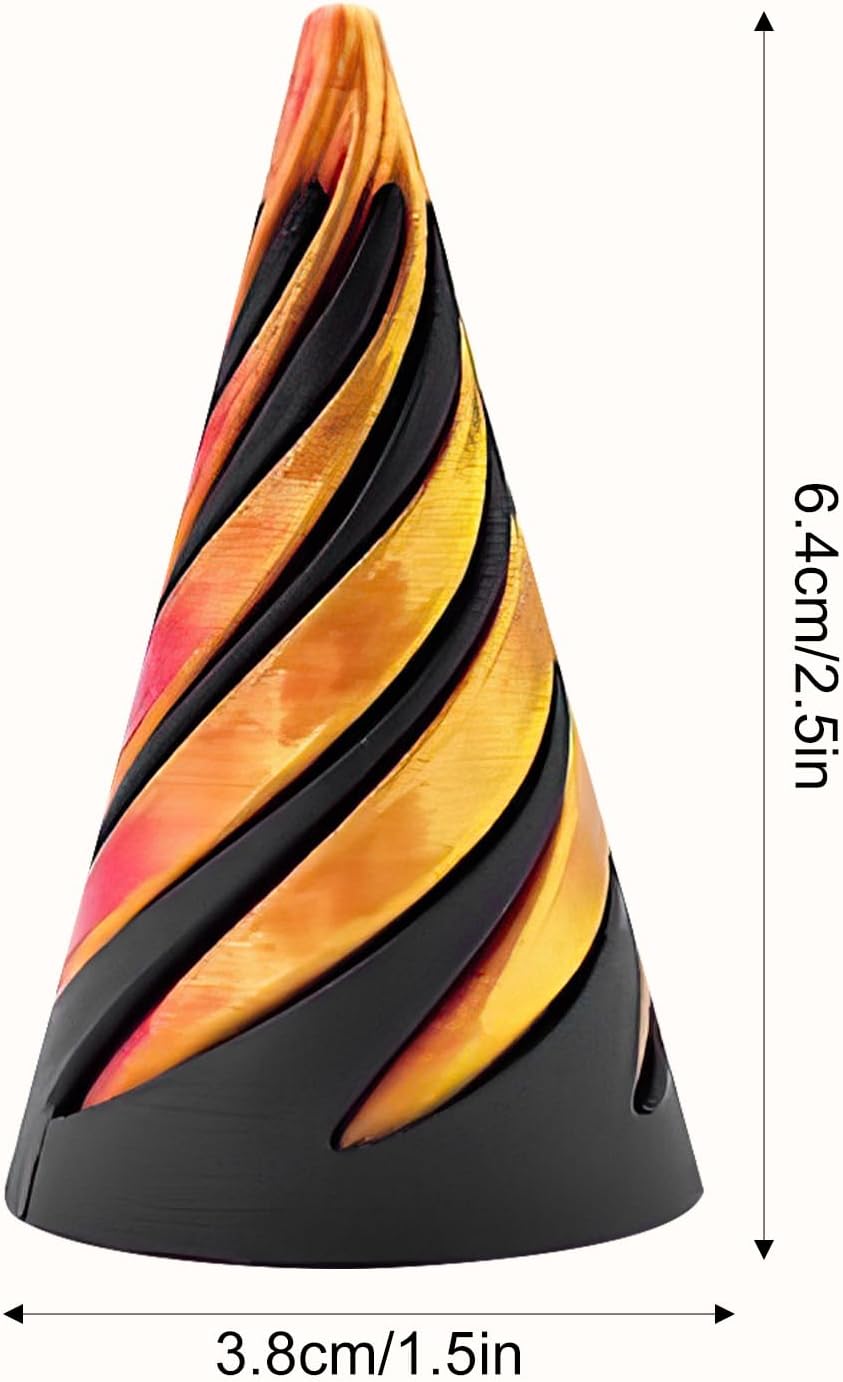 Impossible Cone,Impossible Pyramid Passthrough Toy,Spiral Cone Fidget Toy, 3D Printed Spiral Cone Toy,Mini Cones Pass Through Pyramid Fidget Toy for Stress and Anxiety Relaxing