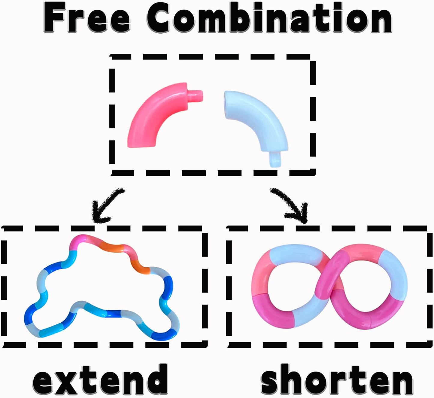 Random Multicolored Quiet Fidgets Toys for Unique Fidget Experience, Anti Anxiety Sensory Toys Combine into Pop Fidgets Shapes, Relax Therapy Educational Toy for ，Party Supplies (36)