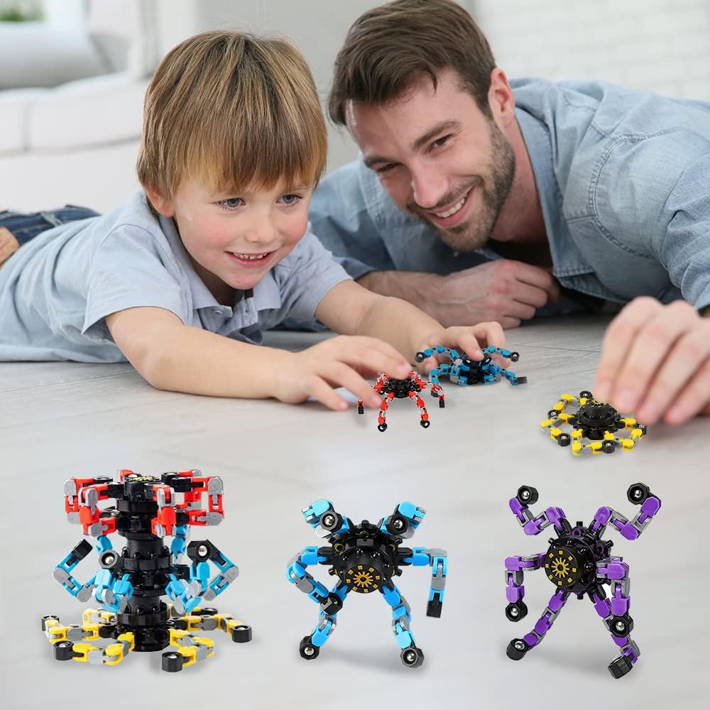 12 Pcs Fidget Spinners Toys, Transformable Creative Mechanical Gyro Toy Stress Relief Toy Fidget Toy for Kids and Adults