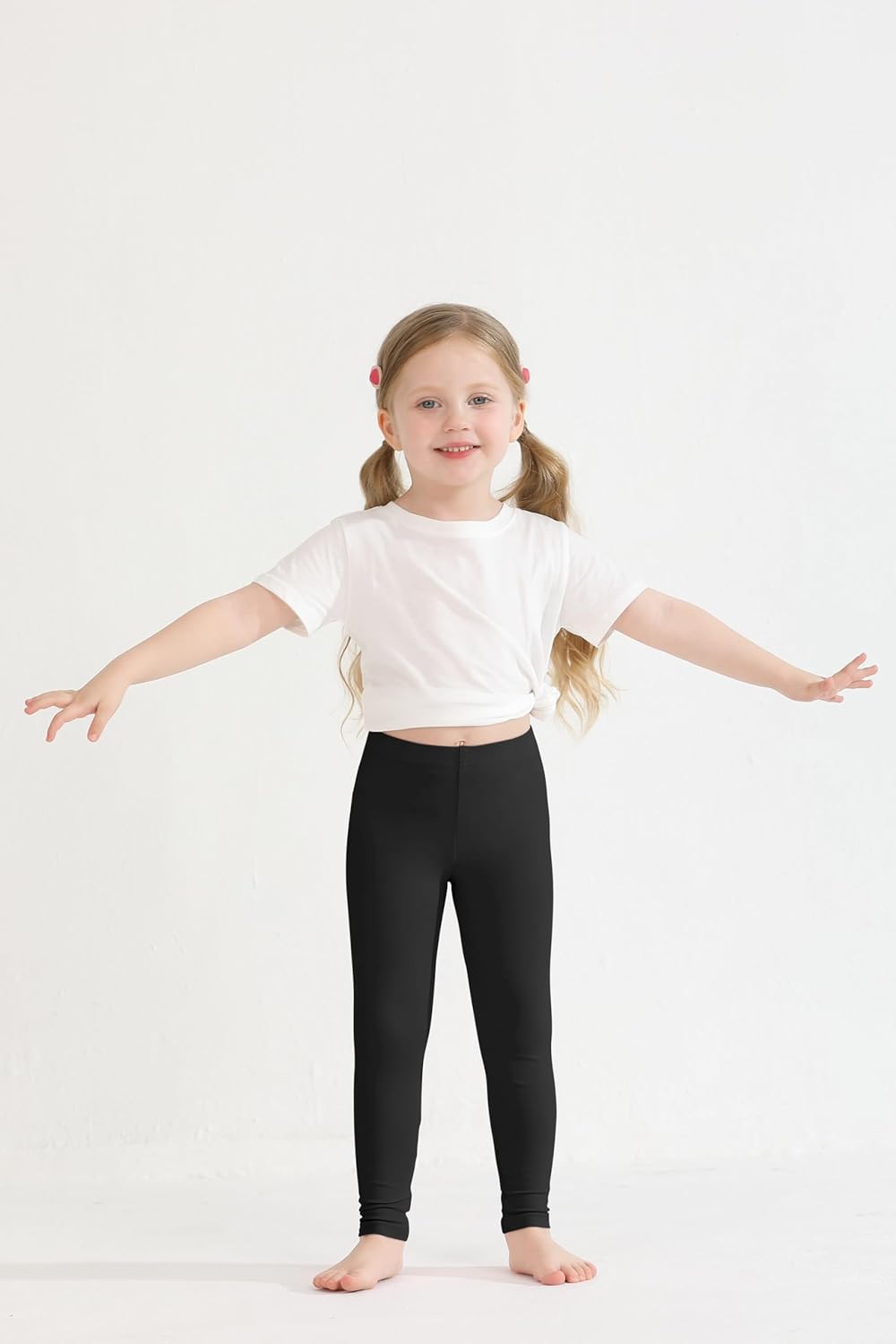 Resinta 4 Packs Toddler and Baby Girls Cotton Leggings Full Length Pants Stretchy Soft Tights Pants for Kids