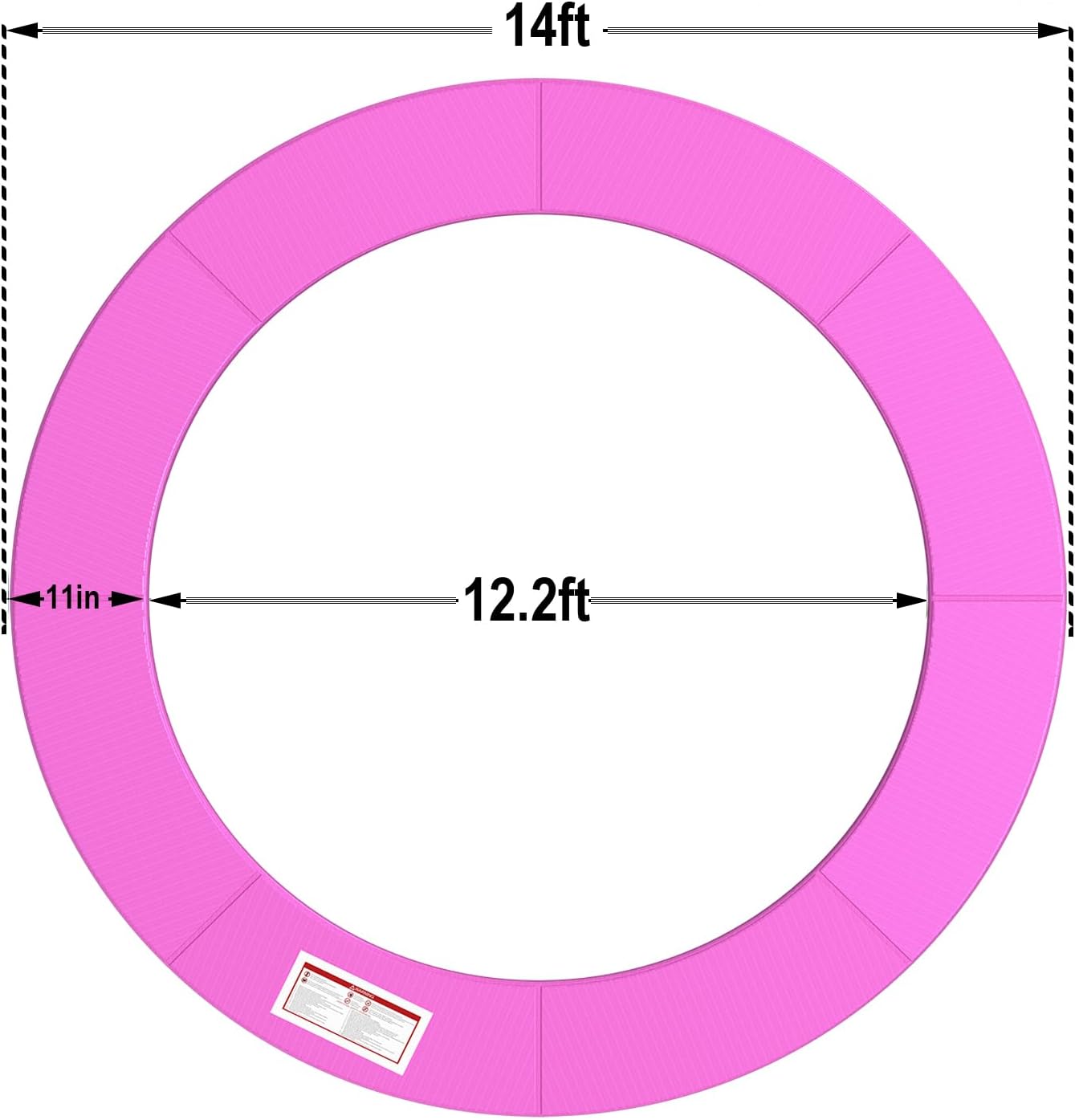 LANGXUN Universal Trampoline Repalcement Safety Pad, 8ft 10ft 12ft 14ft 15ft 16ft Waterproof Surround Spring Foam Cover for Round Frame