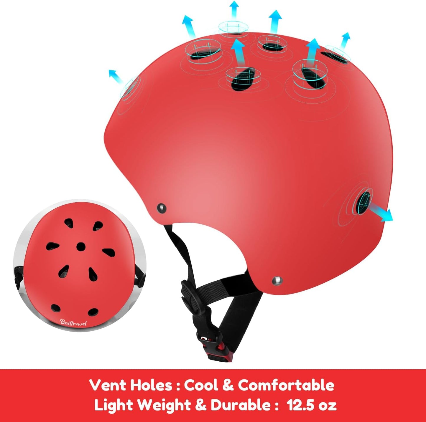 Kids Helmet, Toddler Adjustable Kids Ages 3-8 Years Old Boys Girls Multi-Sports Safety