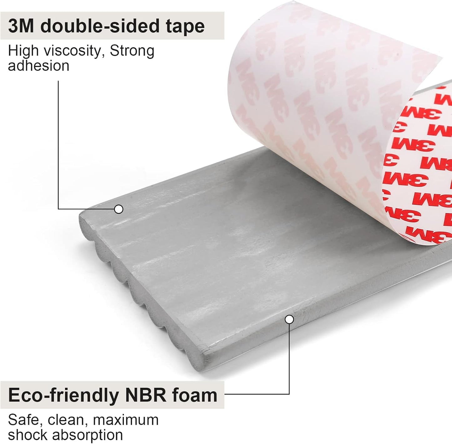 Upgrade Baby Proofing Edge Corner Protector, 16.4ft Edge Guards Padding with 3M Adhesive, Extra-Wide Soft Rubber Foam Padding, Furniture,Sharp Edge Safety Corner Edge Bumper Guard-Gray