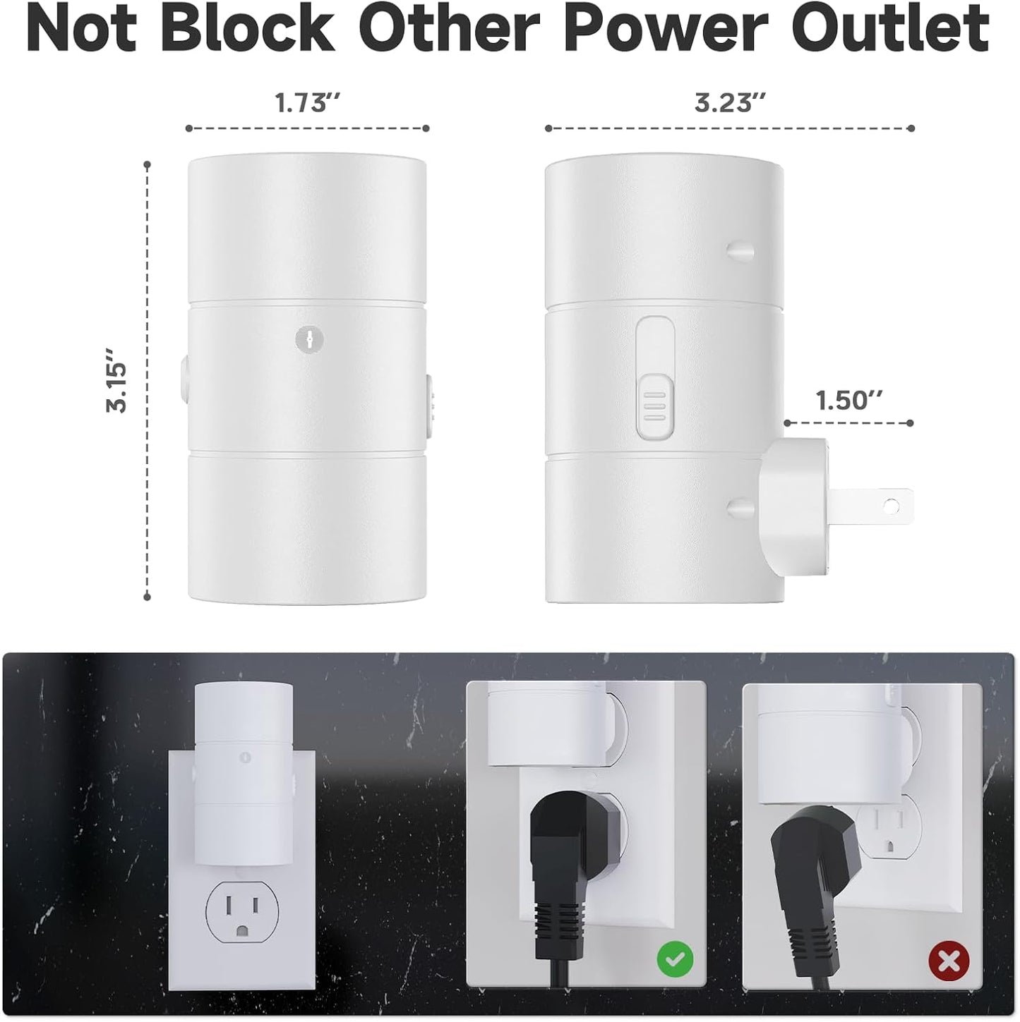 NIORSUN Night Lights Plug Into Wall,Plug in Night Light with 3 Light Modes,Ultra-Slim Design,Dusk to Dawn Sensor,0-100LM Dimmable Night Light for Hallway Bathroom Stairway Bedroom,White,2 Pack