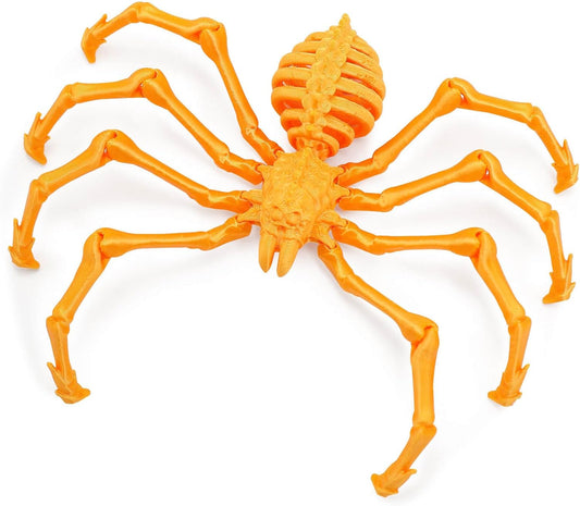 3D Printed Spider Fidget Toys, 1 Pack Articulated Fake Spider Figures Party Favors for Birthday Halloween Christmas, Stress Relief Desk Toys for Classroom Office Home (Silk-Gold)