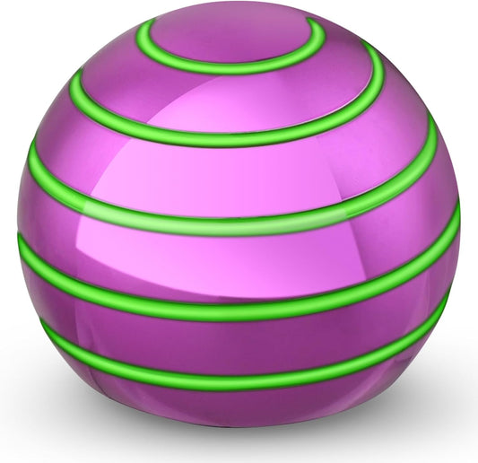 Luminous Desk Spinning Ball Toys for Kids Adults, Metal Optical Illusion Fidget Spinner Kinetic Sterss Ball, EDC Glow in The Dark Desktop Stress Relief ADHD Birthday Gifts for Office Classroom (Pink)