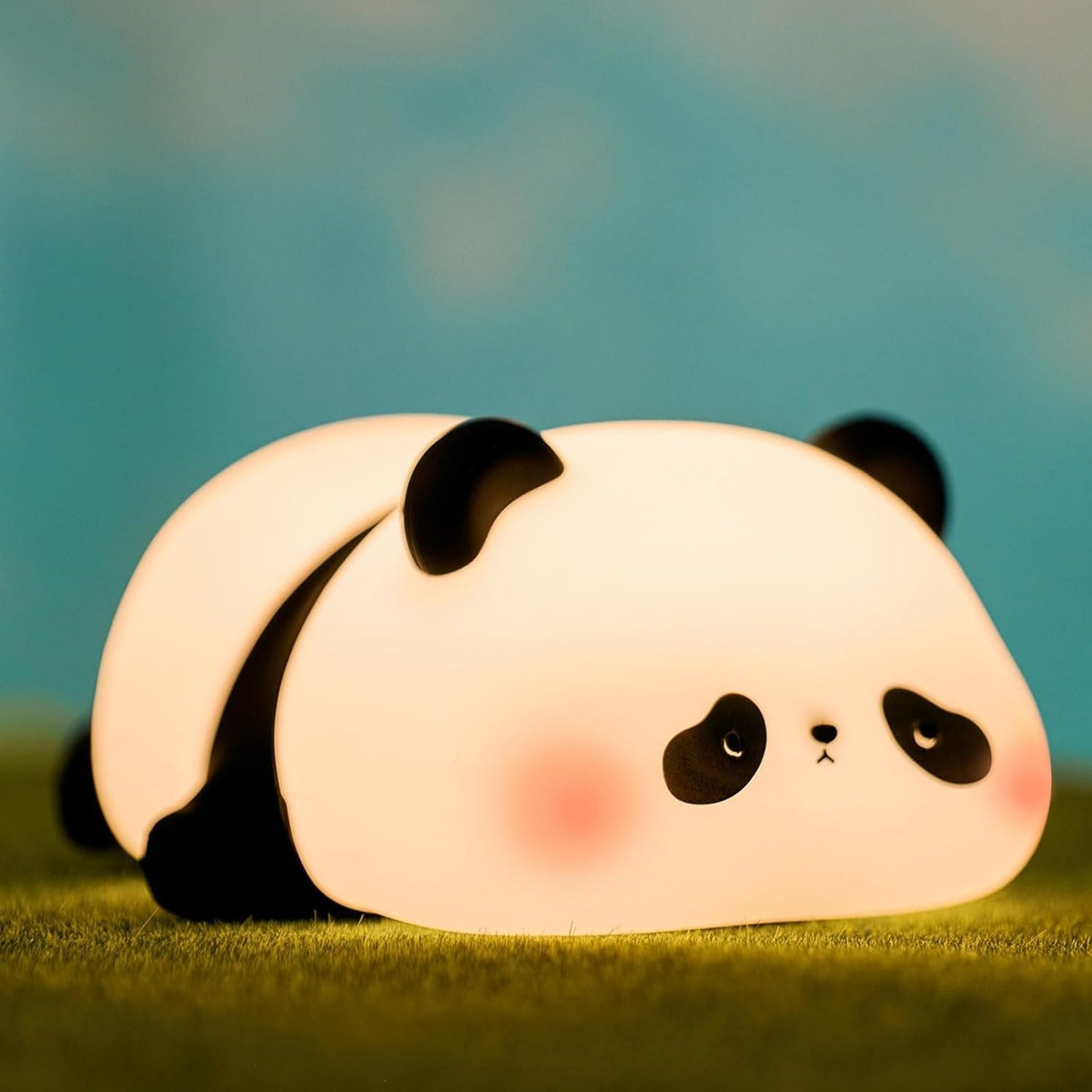 Cute Panda Night Light for Kids, LED Panda Lamp, Food Grade Silicone Novelty Animal Night Lamp,Dimmable Nursery Squishy Nightlight, Cool Gifts for Kids, Office Desk/Baby Boys/Girls Room Decor