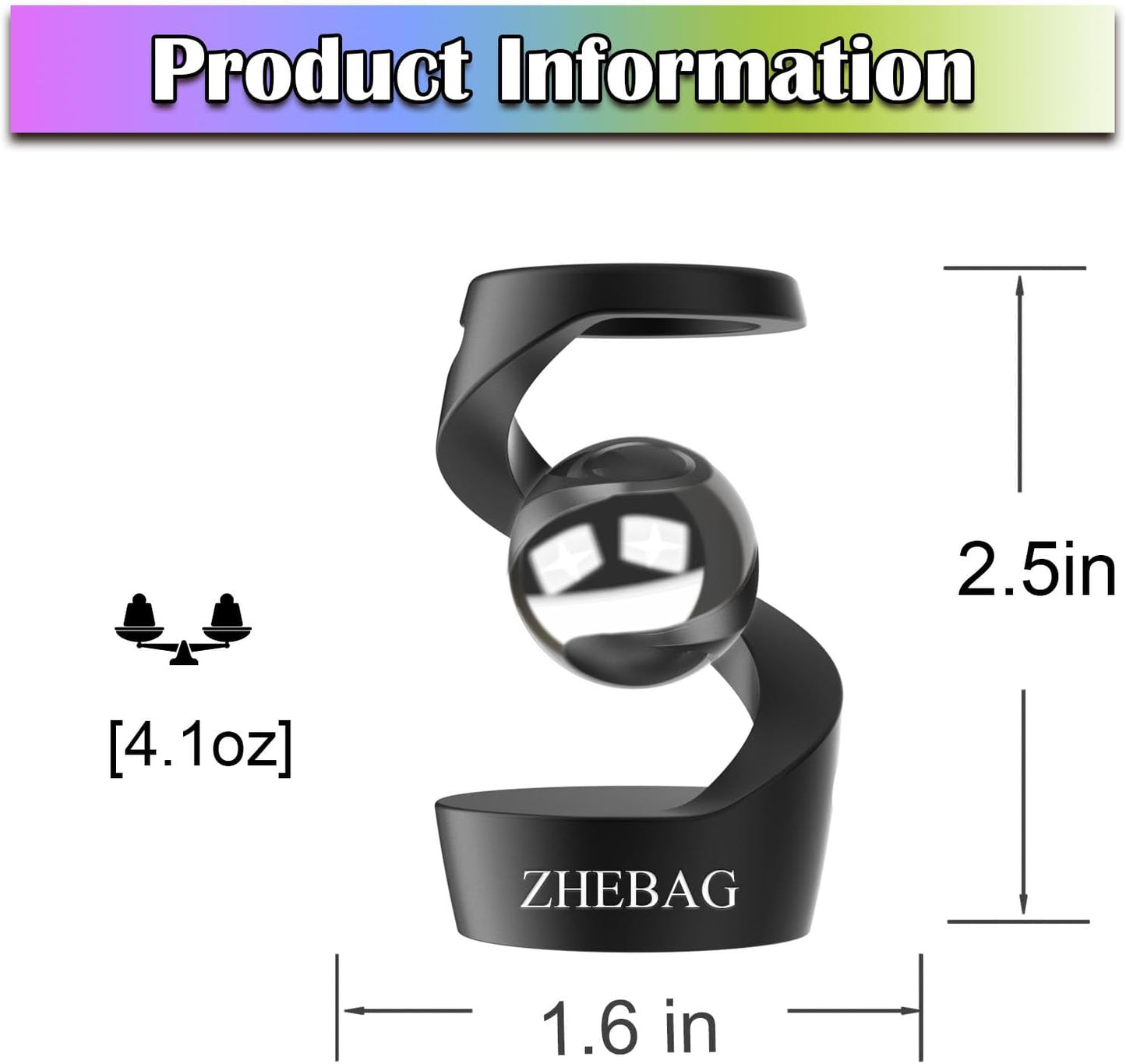 Kinetic Desk Toy, Metal Fidget Toys for Adults, Unique Optical Illusion Stress Reducing Desktop Spinning Toy, Adult Sensory Toys, Decorative Gifts for Offices and Cars(Silver-Gold)