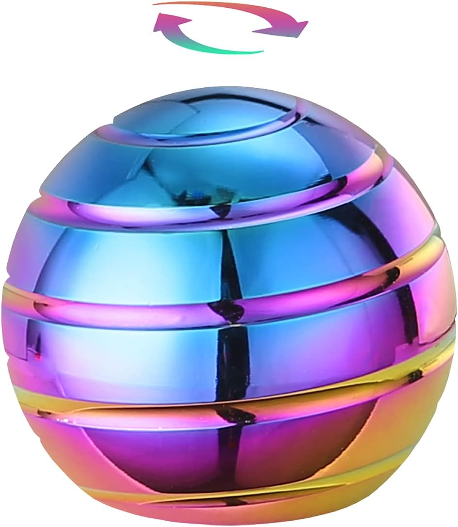 Kinetic Desk Toys, Fidget Toys Kids Adults, Adults Office Desk Toys, Metal Kinetic Fidget Spinners for Kids Party Favors, Stocking Stuffers for Kids (1.54", Rainbow)
