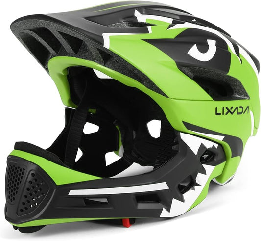 Lixada Kids Bike Helmet Adjustable Detachable Full Face Helmet for Cycling Helmet for Children Bicycle, Skateboard, Scooter, Protective Gear (20.5-22 Inches)