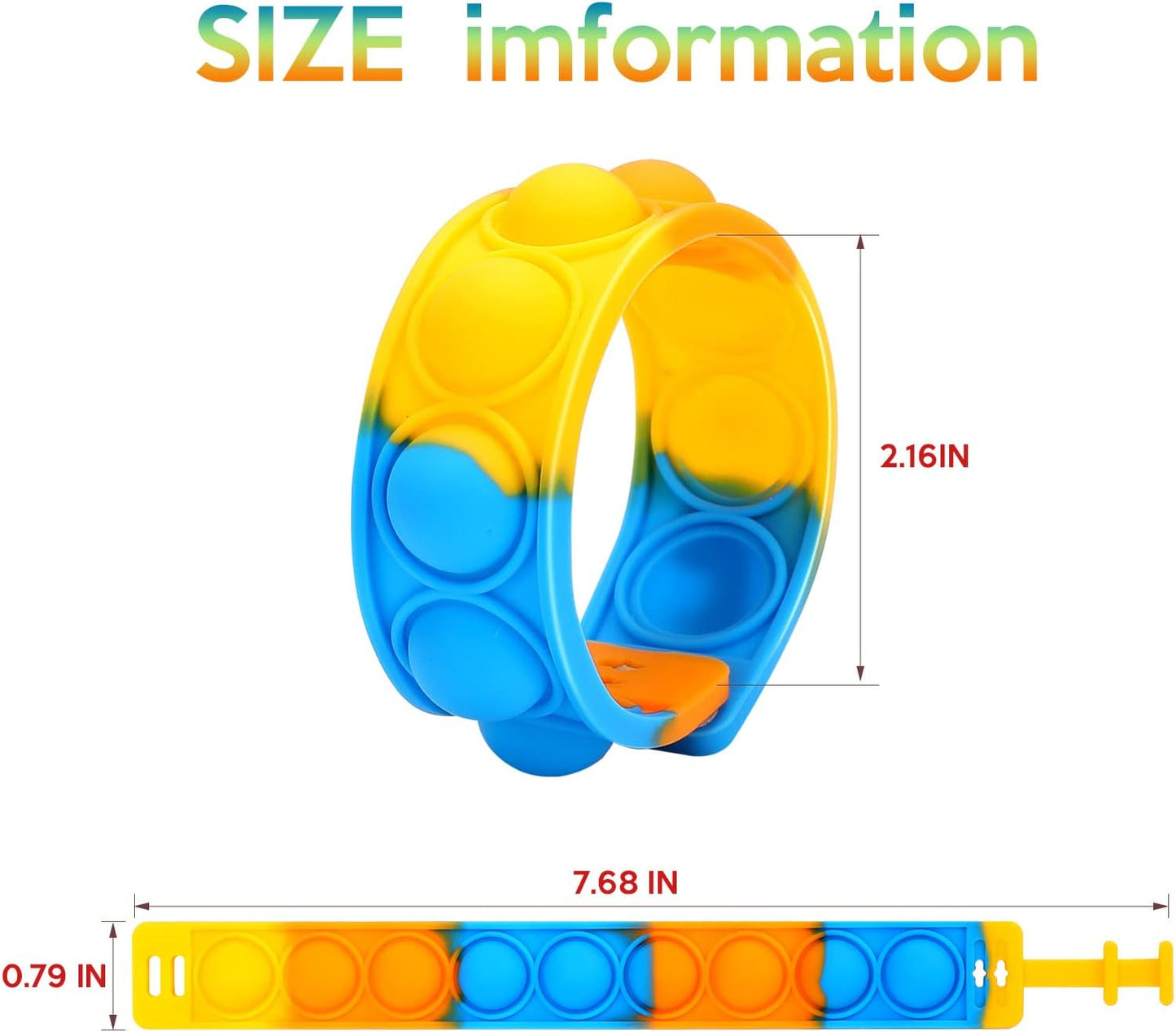 72 PCS Pop Bracelet it Fidget Toys Pack, Easter Fidget Bracelet Birthday Party Gifts, Decompression Wristband with Autistic & ADHD,Fidget Wristband as Return Gifts for kids, Fidgets Novelty Girls Toys