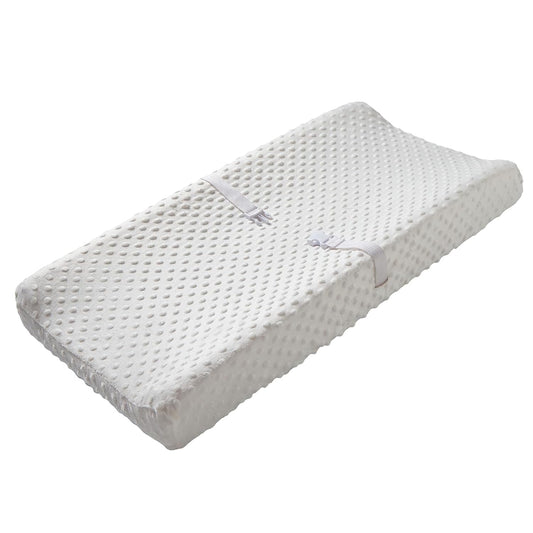 Baby Changing Pad Cover, Super Soft Plush Dot Diaper Changing Table Covers for Baby Girls and Boys, Ultra Comfortable, Diaper Changing Cloths for Babies, Fit 32"/34'' x 16" Pad (White)