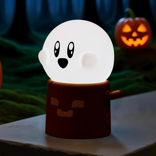 Cute Ghost Night Light, Two Modes Warm Yellow Light and Candlelight, Night Light for Kids,Cute Decoration,Kids Lamp,Living Room, Bedroom, Camping, Gifts for Children Christmas, Halloween