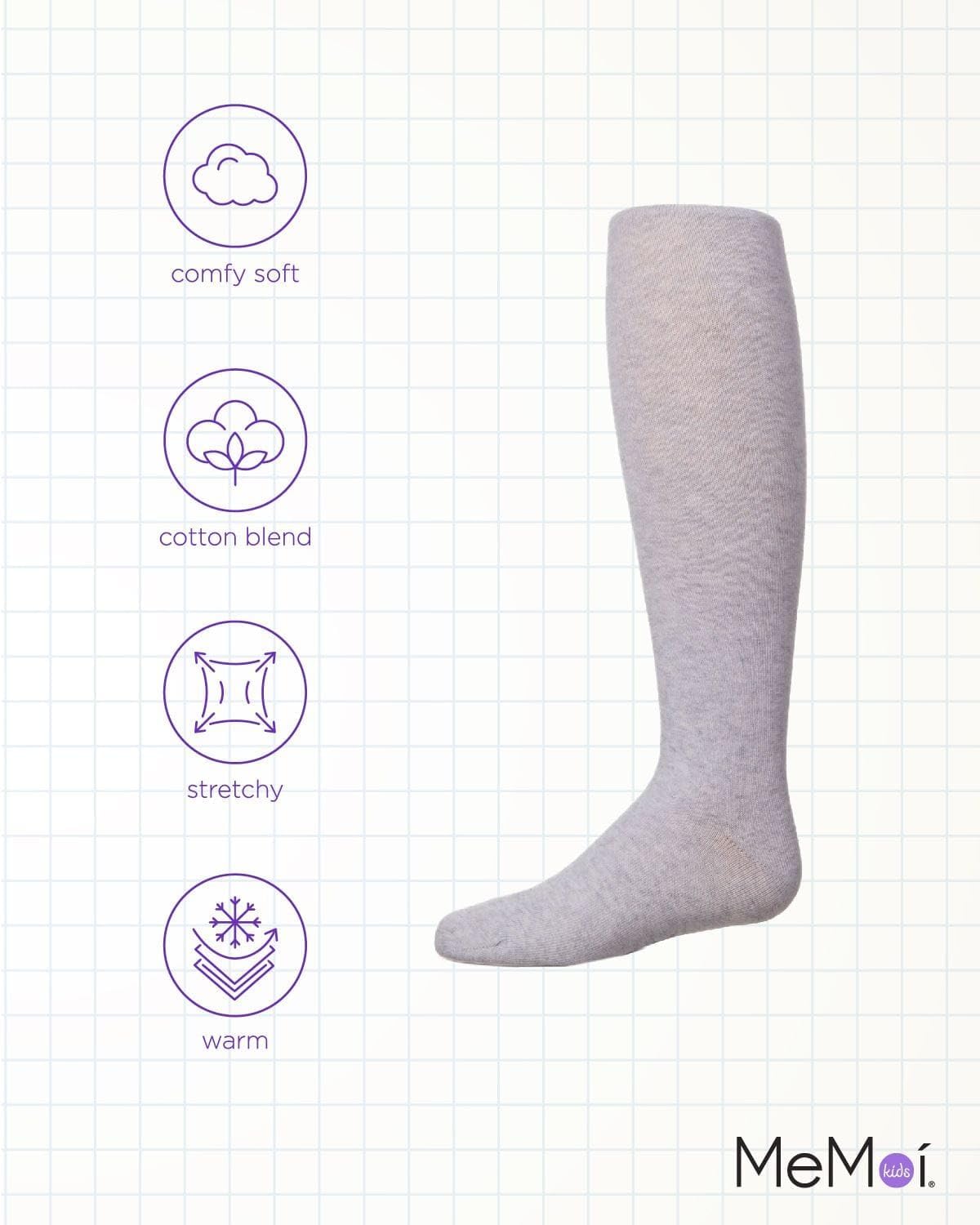 MeMoi Soft Pima Cotton Tights for Girls, Soft and Lightweight Opaque Tights for girls - Sizes 8 to 16