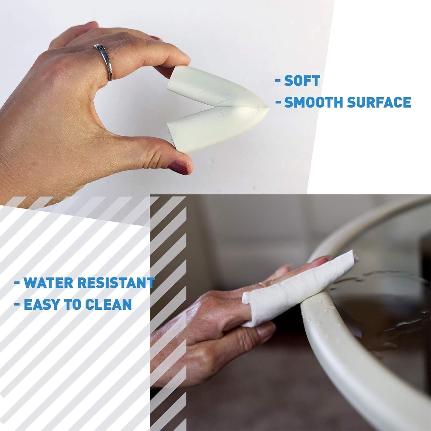 Furniture Edge 16.2ft & Corner Guards | Protective Foam Cushion | 15ft Bumper 4 Adhesive Childsafe Corners | Baby Child Proofing Foam Set and Safe for Table, Fireplace, Countertop | Brown