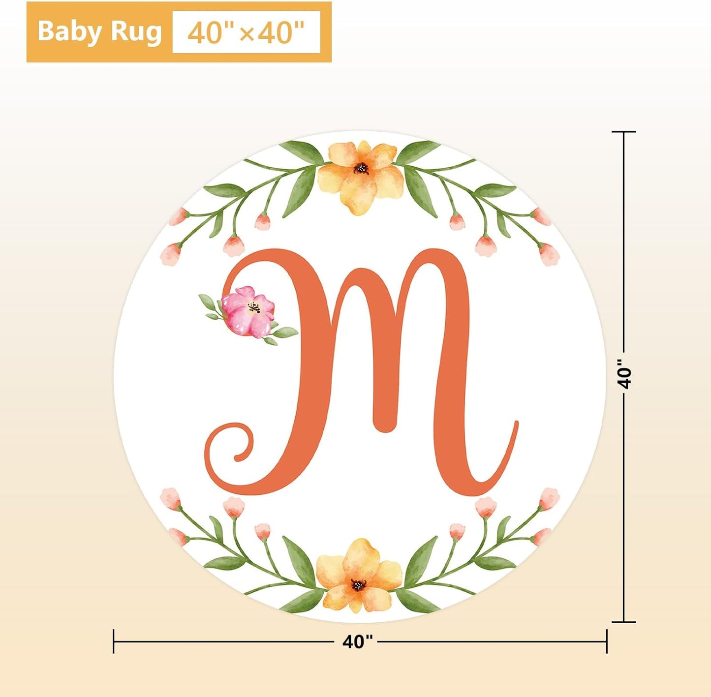 Custom Baby Bedding Set - 5 Pcs Customized Nursery Bedding Set with Name - Comfortable Double Layer Crib Sets for Girls Boys - Personalized Gifts for Toddler Infant New Parents - Orange Flowers
