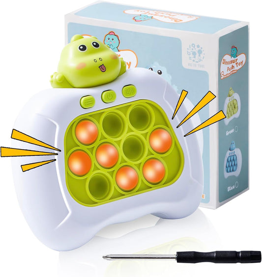 Quick Push Fidget Toy for Kids Adults, KAXANPI Fast Speed Pushing Game Console, Handheld Push Bubble Stress Relief Toy Green