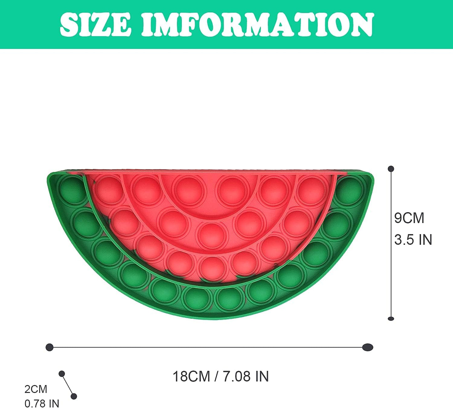 QETRABONE Fidget Sensory Bubble Stress Toy, Fidget Push Toy for Kids, Silicone Fidget Stress Toys for Autistic Children Adult Squeeze Toy Autism (Banana+Avocado+Watermelon)