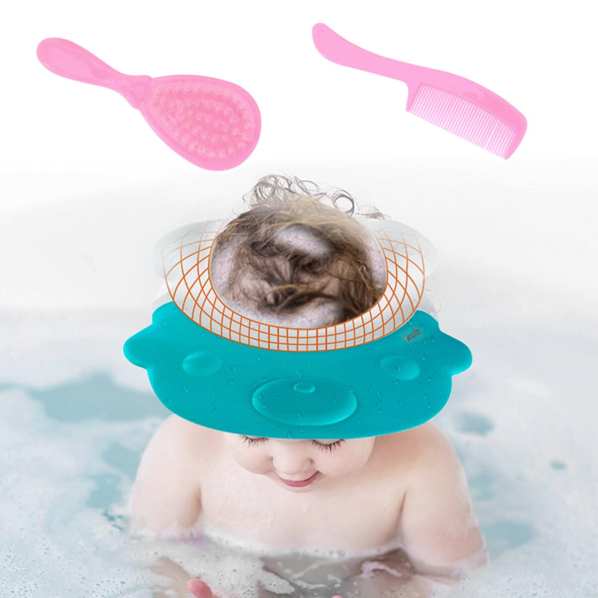 HEALLILY Kids Comb Baby Hair Brush and Comb Set for Newborn Scalp Grooming Product for Infant Toddler Kids (Pink)