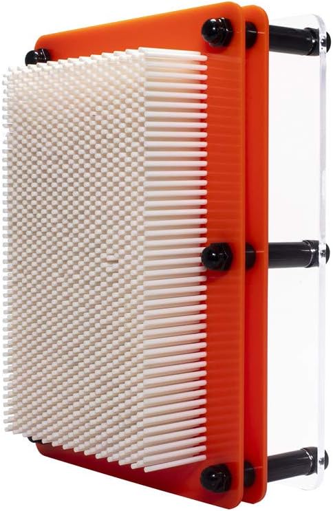 Plastic Pin Art Board Game 3D Large Size Sculpture for Children Adults 5 x 7 inches, Colorful Desk Toy Gift (White pin)