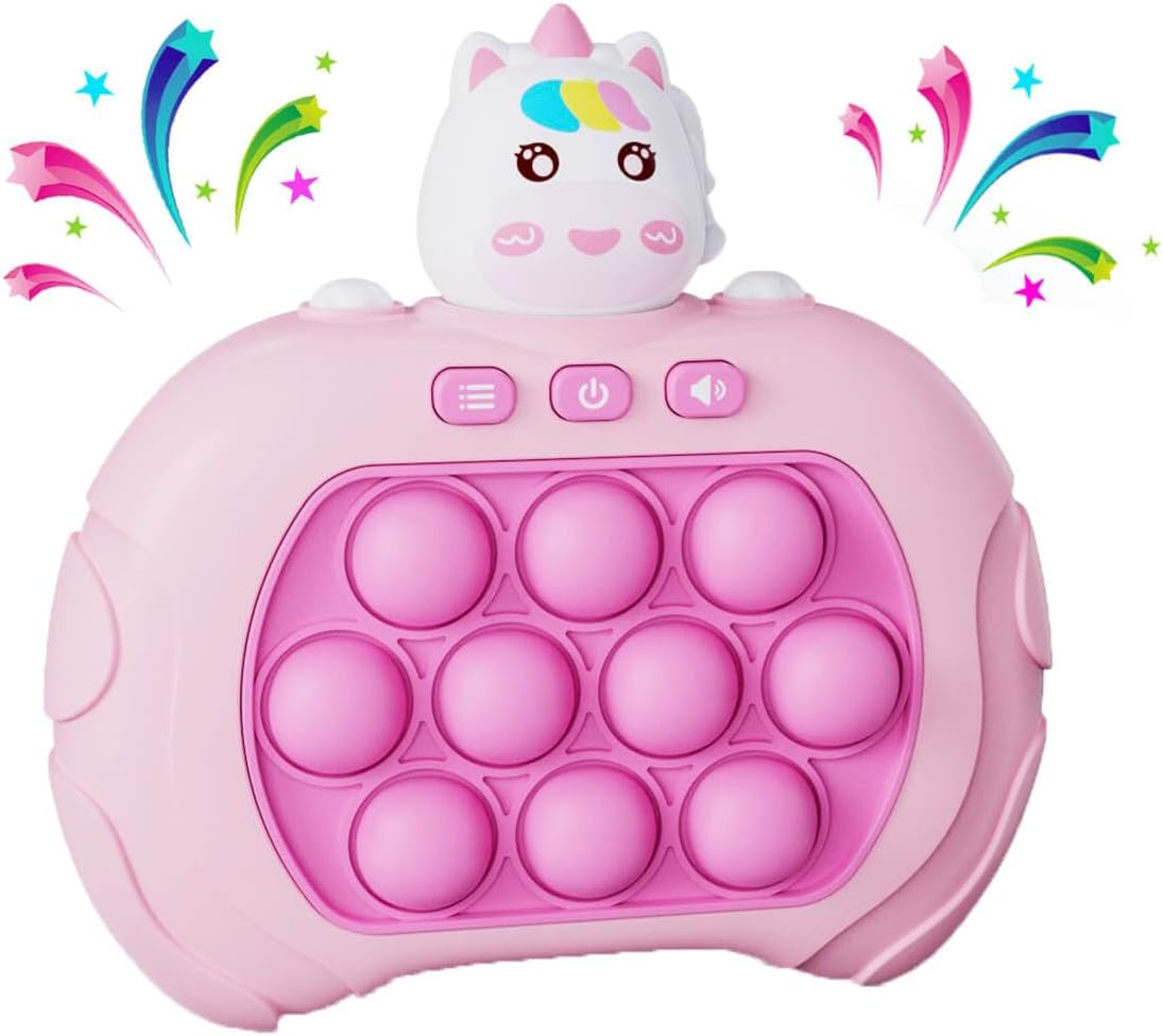 Quick Push Game Console,Pop Fidget Toys ,A Toy Game Machine That Exercises Reaction Ability and Improves Concentration | Gift Idea for Kids & Teens Boys & Girls (Unicorn)