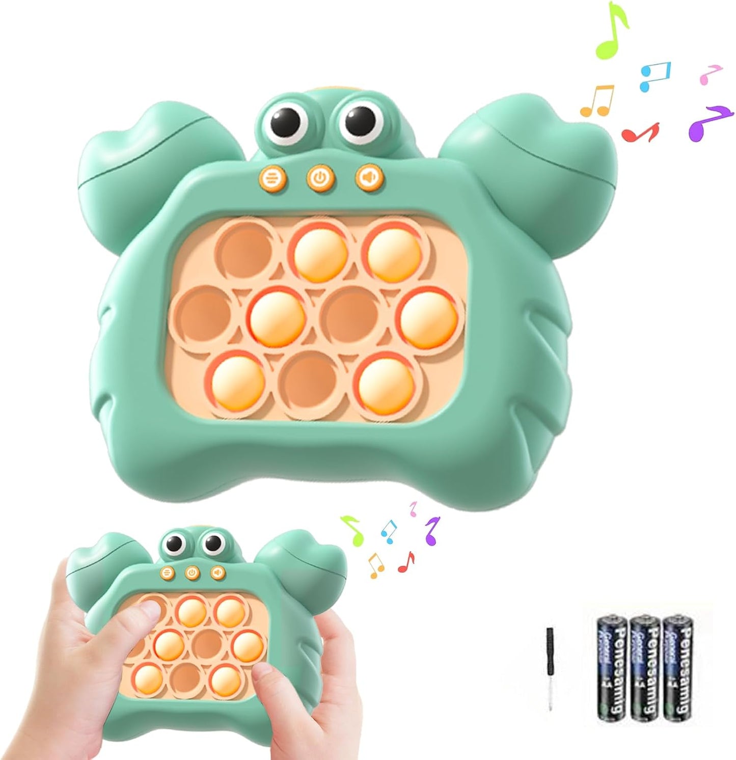 Fast Push Game,Sensory Toys Pop Game Machine,Handheld Fidget Console for Kids Adults, Birthday Gifts for Boys Girls-Green