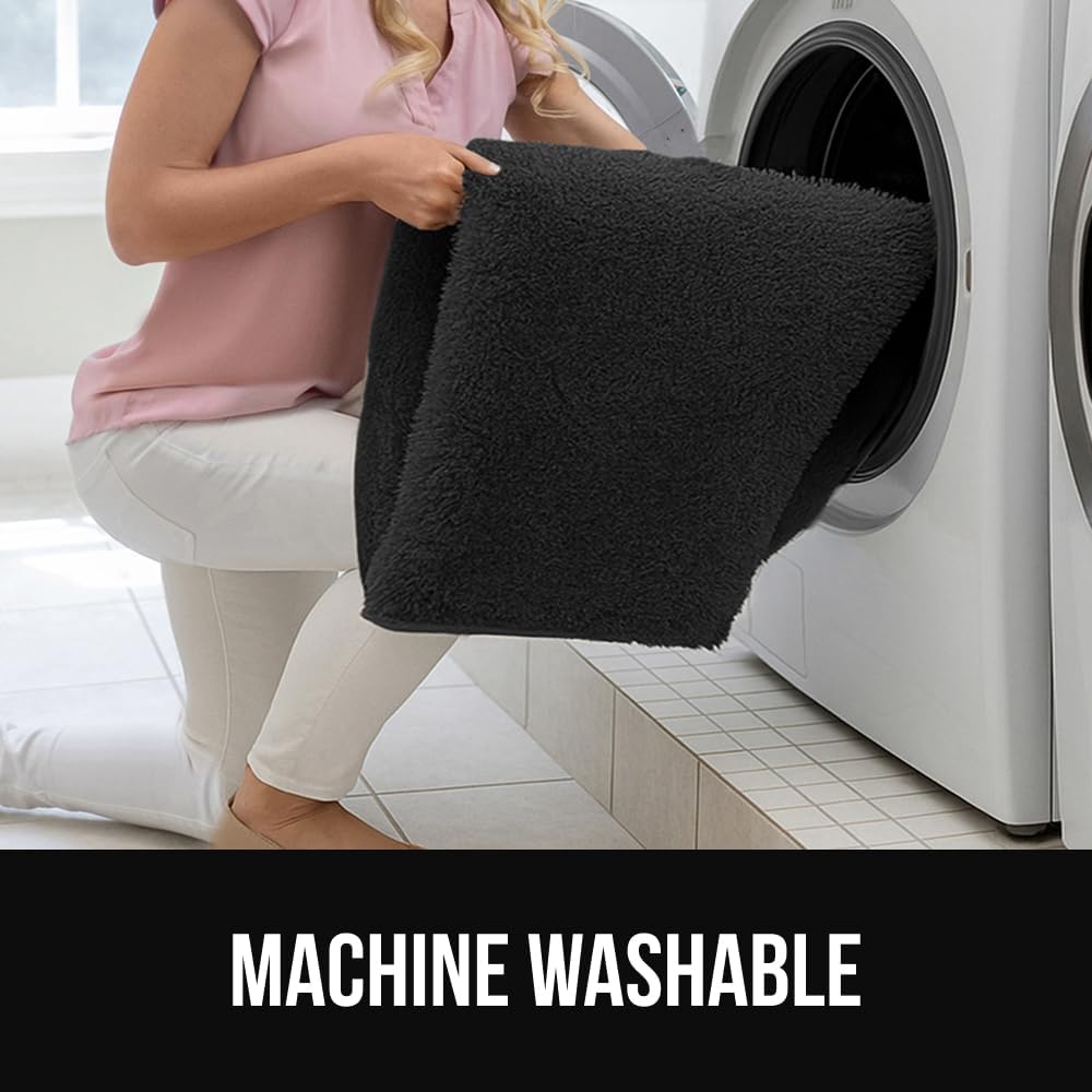 GORILLA GRIP Ultra Soft Washable Area Rug, 5x7, Stain and Slip Resistant Plush Thick Carpet for Bedroom Living Room, No Shed Floor Rugs, Pet Friendly, Dorm Essentials, Kids Nursery Home Decor, Black