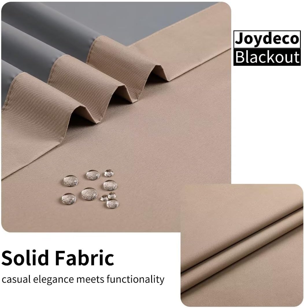 Joydeco Taupe Blackout Curtains 72 Inches Long, Short Blackout Curtains 2 Panels Sets for Bedroom Living Room, Room Darkening Drapes 72 Inches Long Solid Drapes&Curtains for Windows with Grommets
