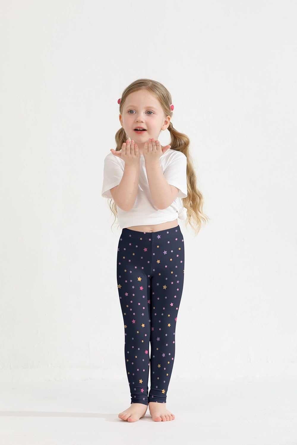 Resinta 4 Packs Toddler and Baby Girls Cotton Leggings Full Length Pants Stretchy Soft Tights Pants for Kids