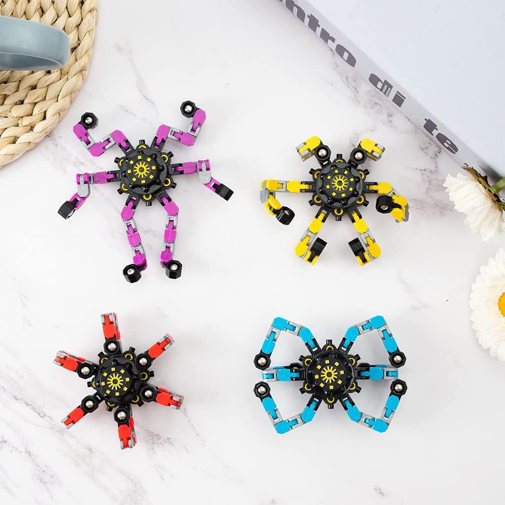 12 Pcs Fidget Spinners Toys, Transformable Creative Mechanical Gyro Toy Stress Relief Toy Fidget Toy for Kids and Adults