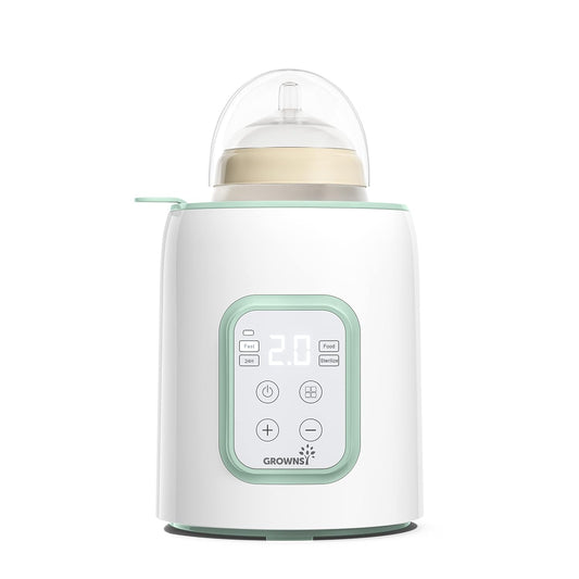 GROWNSY Baby Bottle Warmer, 8-in-1 Fast Baby Milk Warmer with Timer for Breastmilk or Formula, Accurate Temperature Control, 24H Keep, Food Heater&Defrost BPA-Free Bottle Warmer for All Bottles- Green