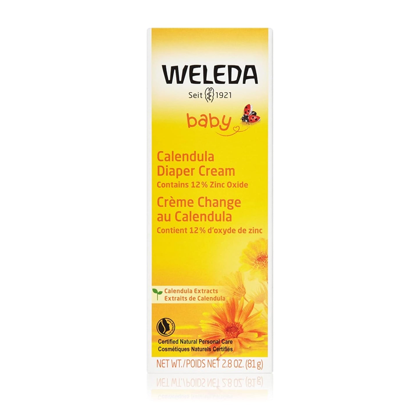 Weleda Baby Calendula Diaper Cream, 2.8 Fluid Ounce, Plant Rich Protection with Calendula, Chamomile, Sweet Almond Oil, Lanolin and Zinc Oxide