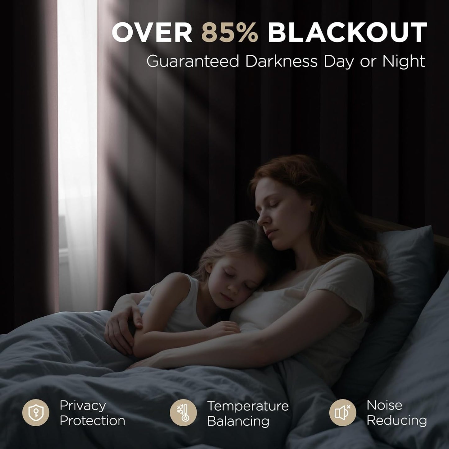 Joydeco Blackout Curtains 90 Inch Length 2 Panels Set, Thermal Insulated Long Curtains& Drapes 2 Burg, Room Darkening Grommet Drapes for Living Room Bedroom Window (W52 x L90 Inch, Chocolate)