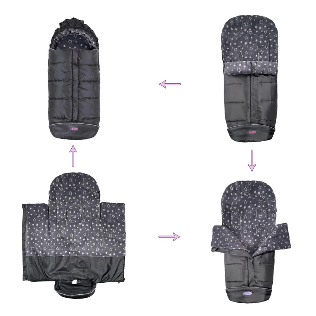 Front Height Adjustable Winter Waterproof Stroller Bunting Bag,Winter Stroller Blanket,Good for M6-48 Toddler