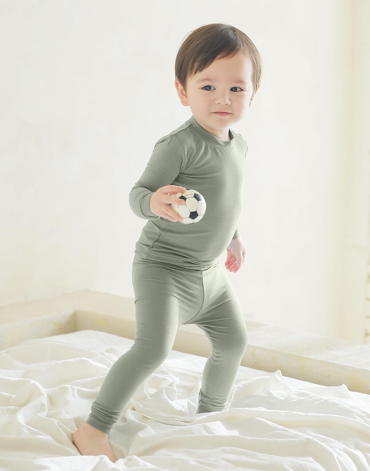 VAENAIT 6M-12Y Toddler Toddler Kids Toddler Girls Boys Soft Comfy Modal Tencel Solid Raglan Sleepwear Pajamas Pjs 2pcs Set