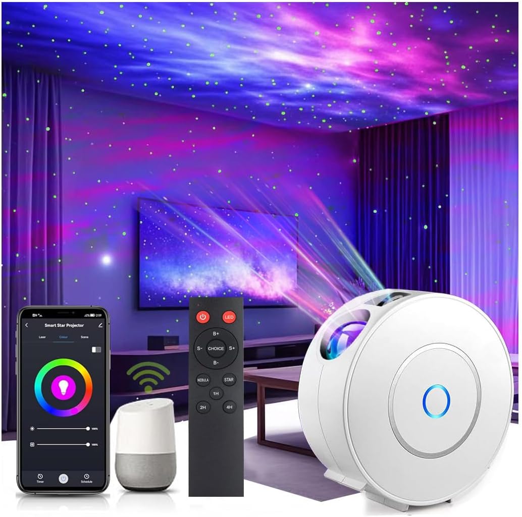 Galaxy Projector for Bedroom, Star Projector,Smart APP Control Memory Setting, Compatible with Alexa & Google Home, for Kids Adults Bedroom,Room Decor,Game Room,Party (Green Star+Remote)