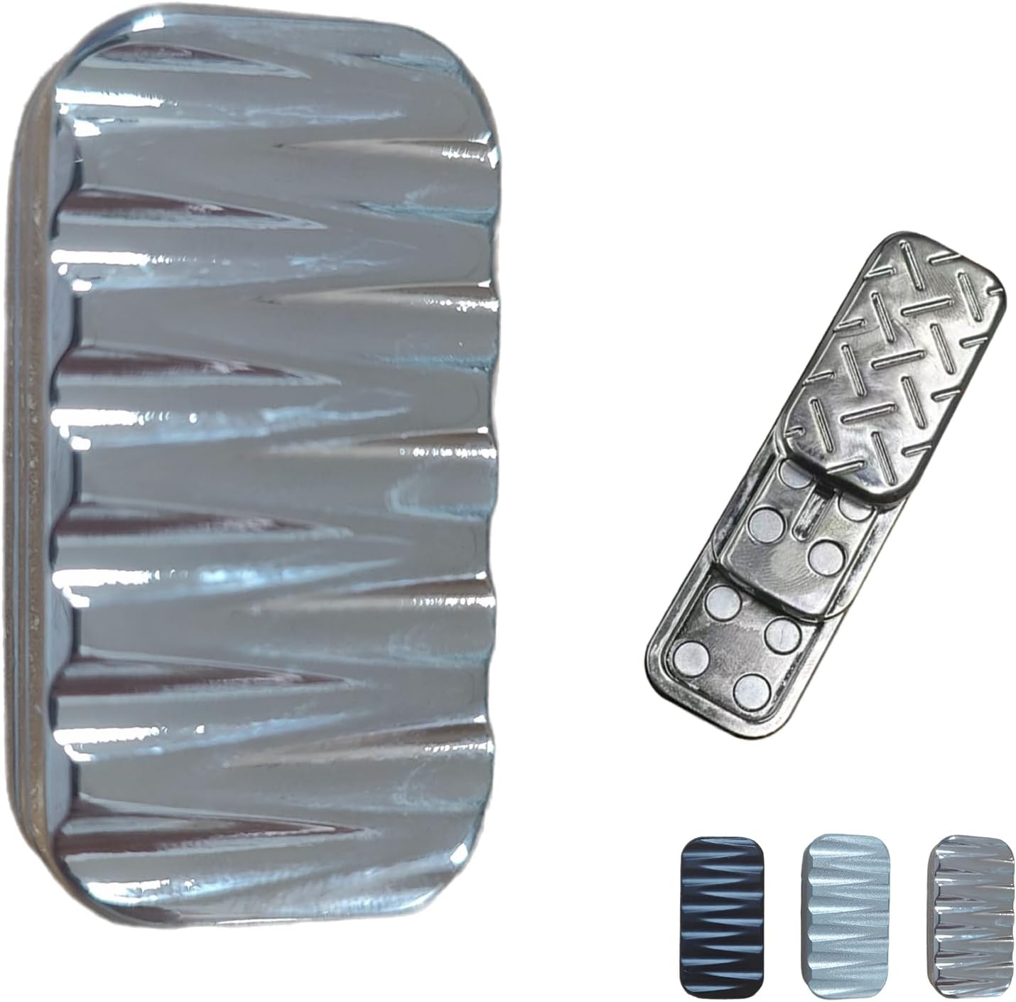 Fidget Slider 3 Layer EDC Metal Magnetic Fidget Toys Adults, Desk Toys Gift for Stress Relief (Silver)