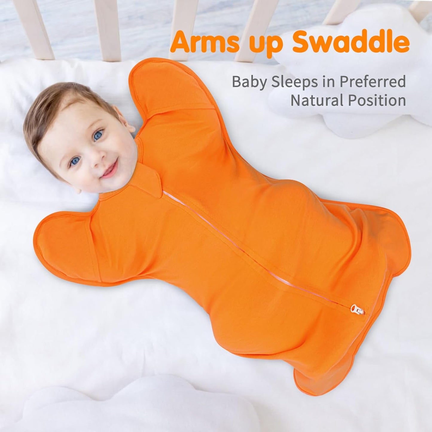 Transition Swaddle 0-3 Months, Newborn Sleep Sack Arms up Swaddle 2-Way Zipper 100% Cotton Arms in/Out, 0.8 Tog Baby Sleep Sack for Boy Girl, 2-Pack Transitional Swaddle Sack (Small 5-14lbs)